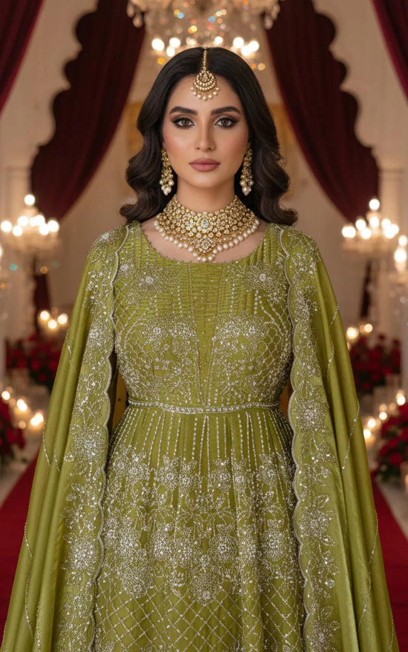Embroidered Maxi With Dupatta