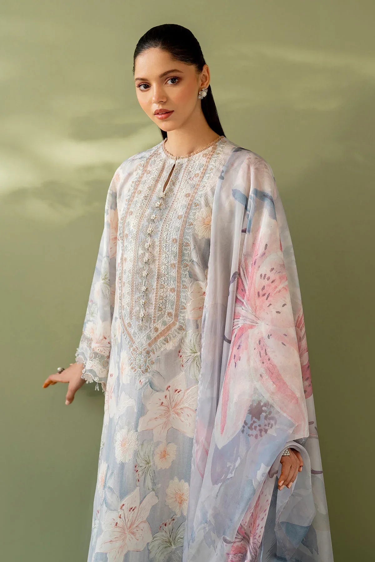 Baroque | Eid Printique | EMBROIDERED PRINTED LAWN UF-4166 - Rang-e-Khaas