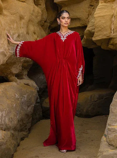 Zainab Chottani | The Kaftan Edit | Capri Red - Rang-e-Khaas