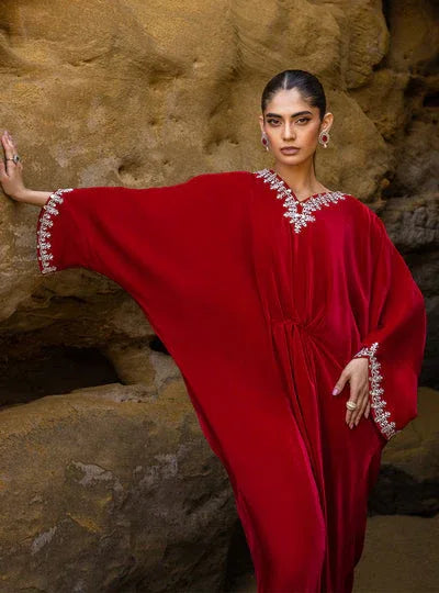 Zainab Chottani | The Kaftan Edit | Capri Red - Rang-e-Khaas