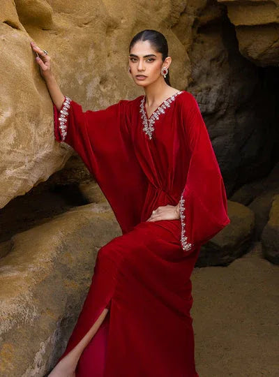 Zainab Chottani | The Kaftan Edit | Capri Red - Rang-e-Khaas