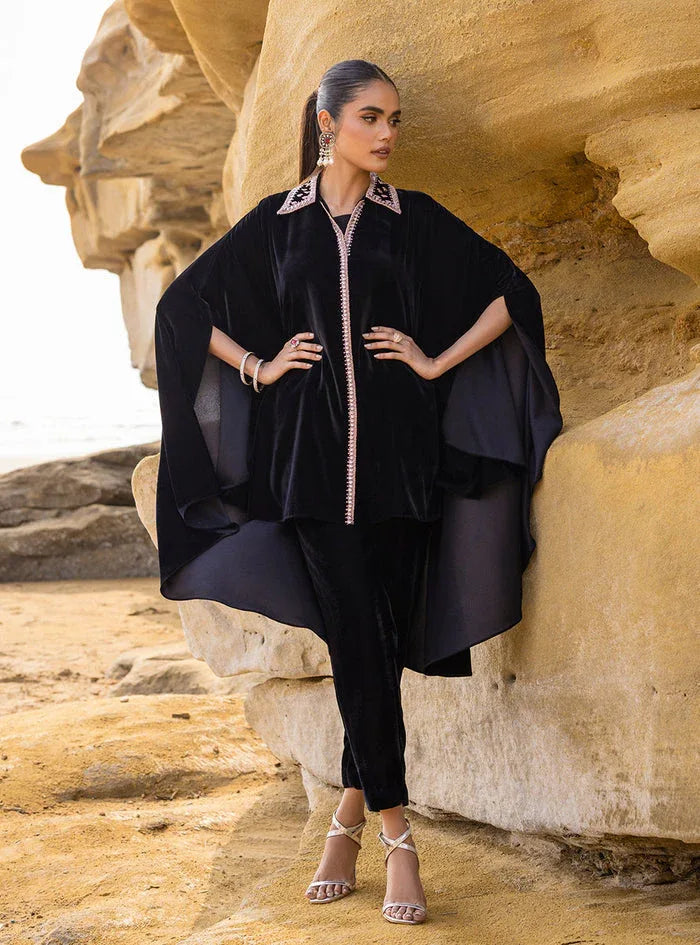 Zainab Chottani | The Kaftan Edit | Black Plum - Rang-e-Khaas