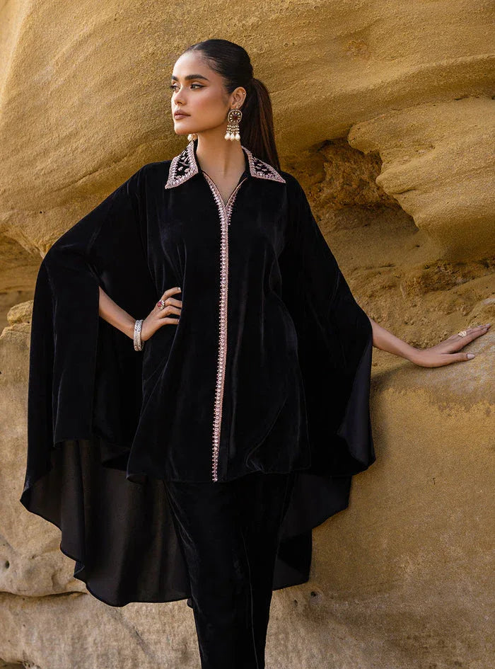 Zainab Chottani | The Kaftan Edit | Black Plum - Rang-e-Khaas