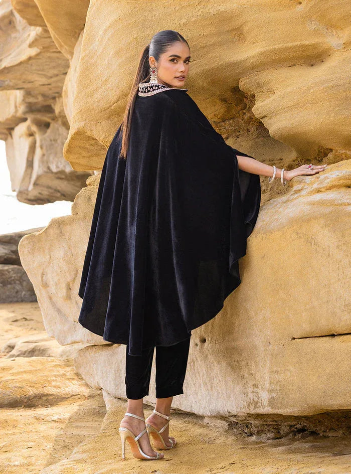 Zainab Chottani | The Kaftan Edit | Black Plum - Rang-e-Khaas