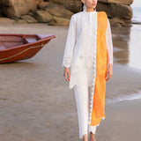 Zainab Chottani Embroidered Chikankari Lawn 3Pc Suit D-03B Chunari