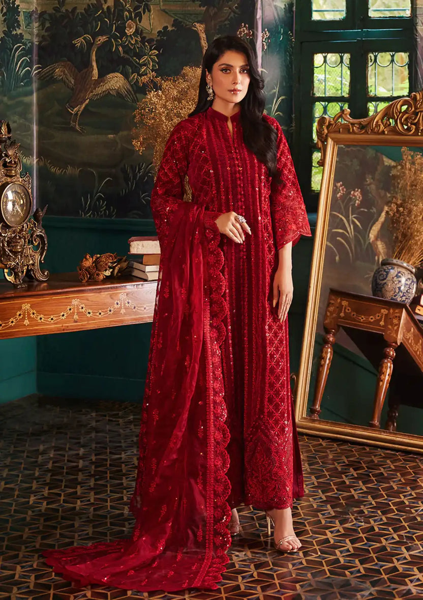 Zainab Chottani | Embroidered Velvet | SURKH D-05 - Rang-e-Khaas