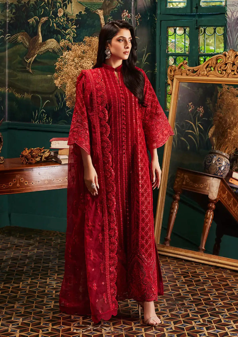 Zainab Chottani | Embroidered Velvet | SURKH D-05 - Rang-e-Khaas
