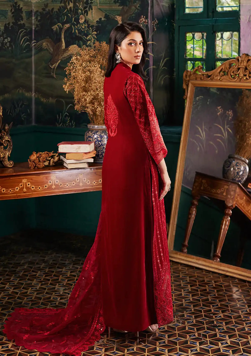 Zainab Chottani | Embroidered Velvet | SURKH D-05