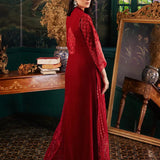 Zainab Chottani | Embroidered Velvet | SURKH D-05