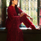 Zainab Chottani | Embroidered Velvet | SURKH D-05