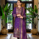 Asim Jofa | Luxury CAMBRIC 3 PCS '24 | AJFILE-16