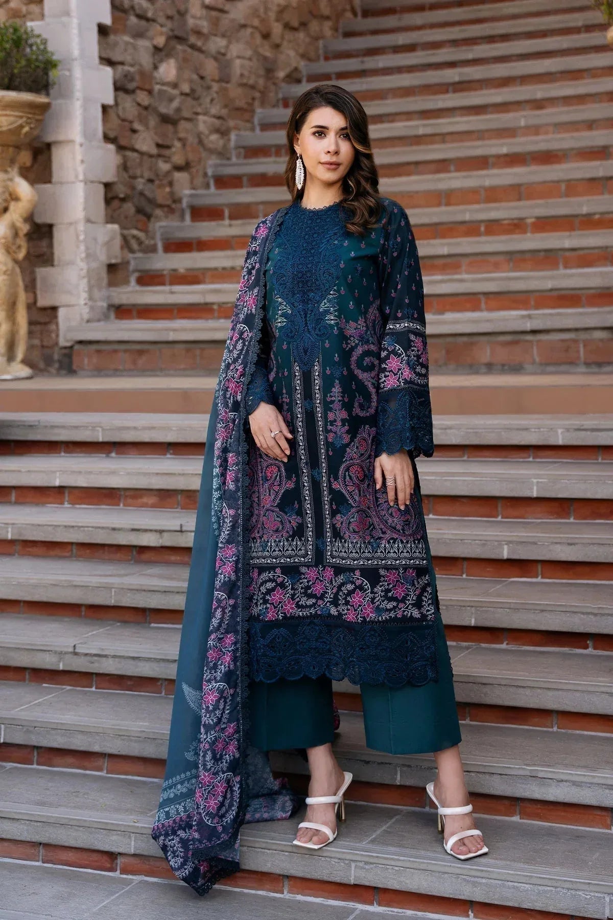 Afrozeh | Damask The Holiday Edit '25 - Lawn | Azrina B - Rang-e-Khaas