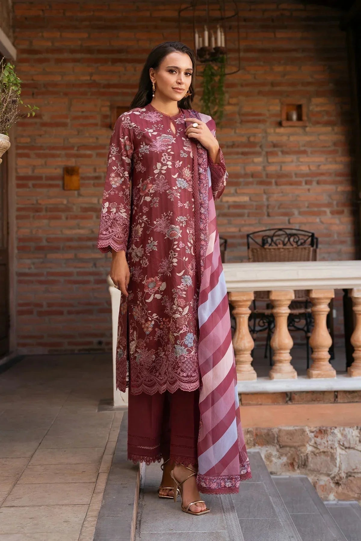Afrozeh | Damask The Holiday Edit '25 - Lawn| Azara B - Rang-e-Khaas