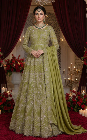 Embroidered Maxi With Dupatta