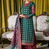 Alizeh Fashion Luxury Embroidered Chiffon 3Pc Suit AF-CH-2174-Nagar C Sea Green