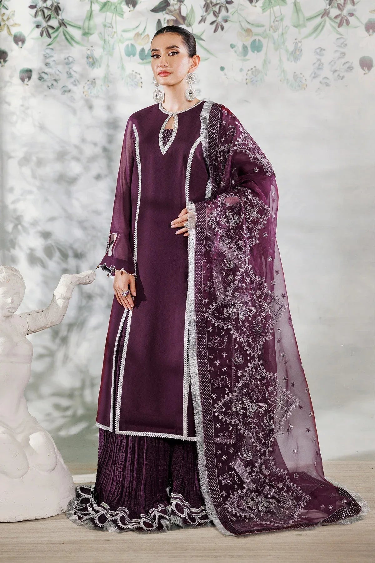 Alizeh | Ready to wear | Purple Dress 3 piece - RTW1023 - Rang-e-Khaas