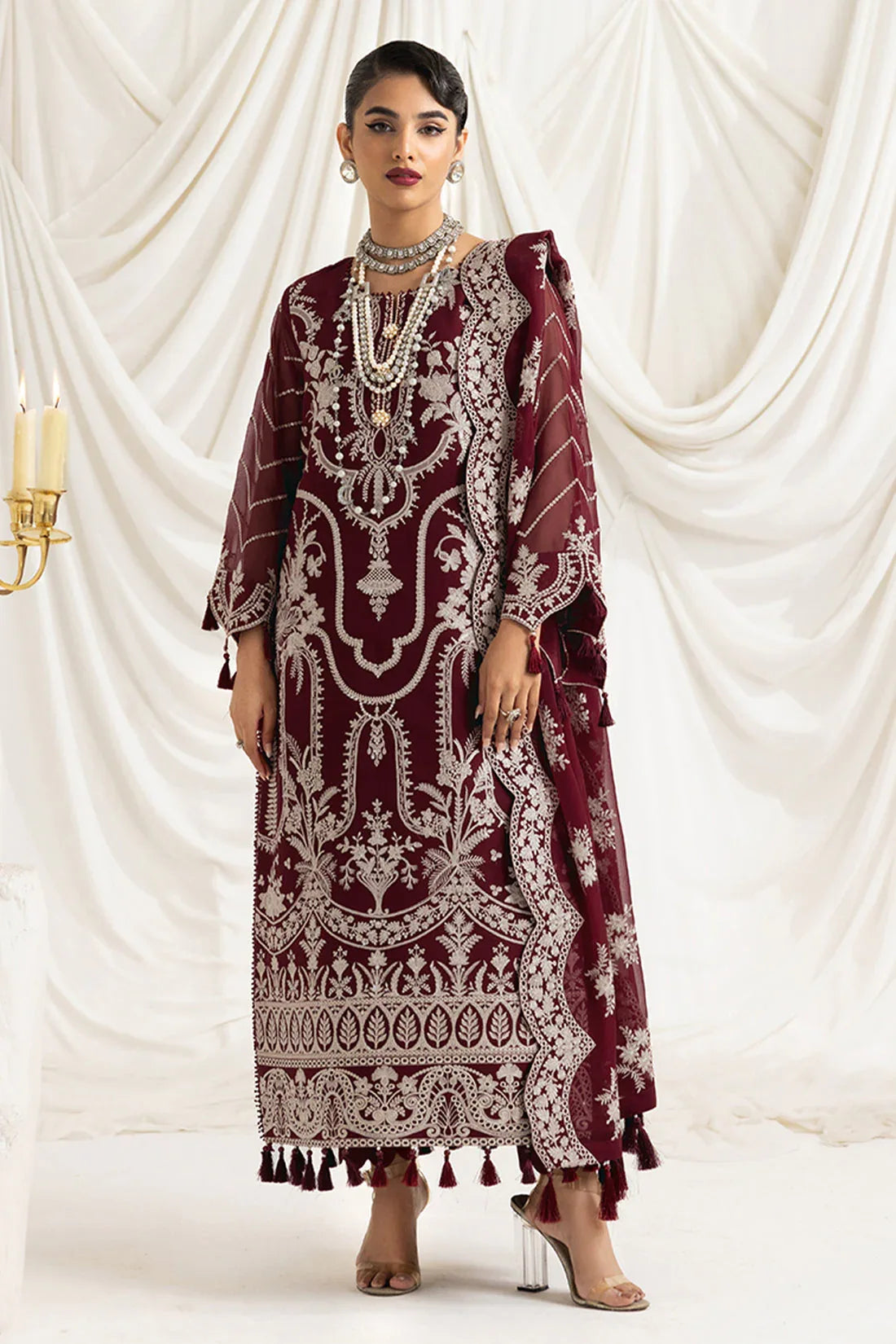 Alizeh | Formals Collection | Clara C (MAROON) - Rang-e-Khaas