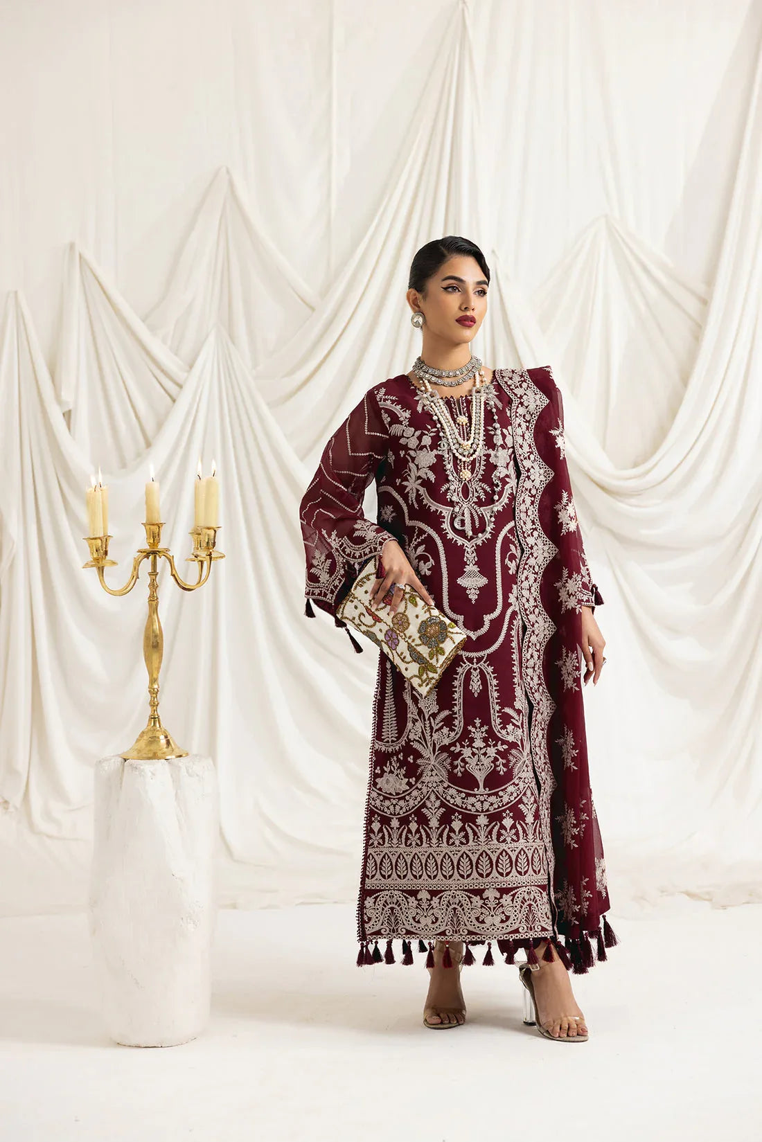Alizeh | Formals Collection | Clara C (MAROON) - Rang-e-Khaas