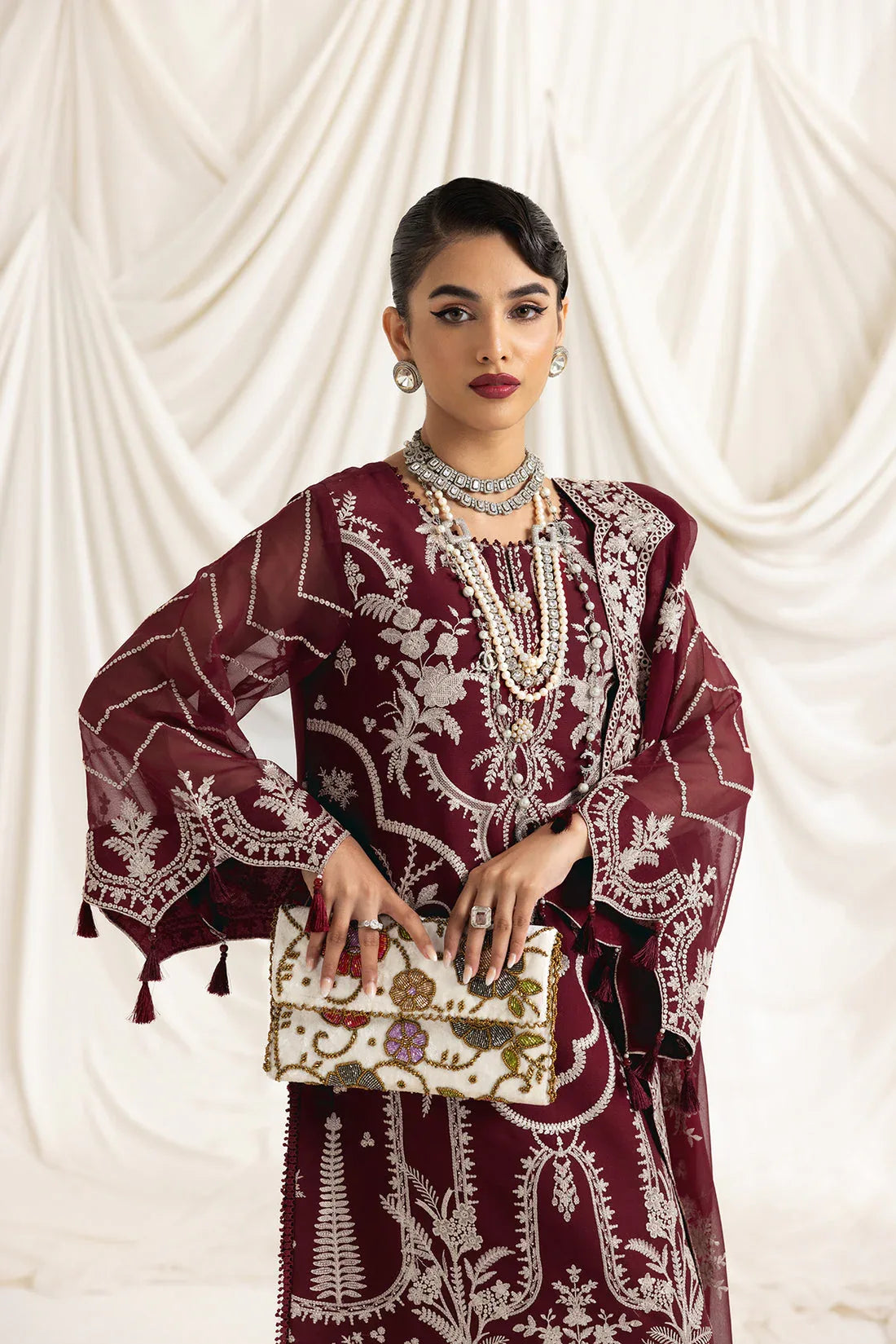 Alizeh | Formals Collection | Clara C (MAROON) - Rang-e-Khaas