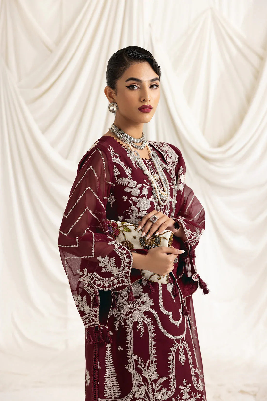 Alizeh | Formals Collection | Clara C (MAROON) - Rang-e-Khaas