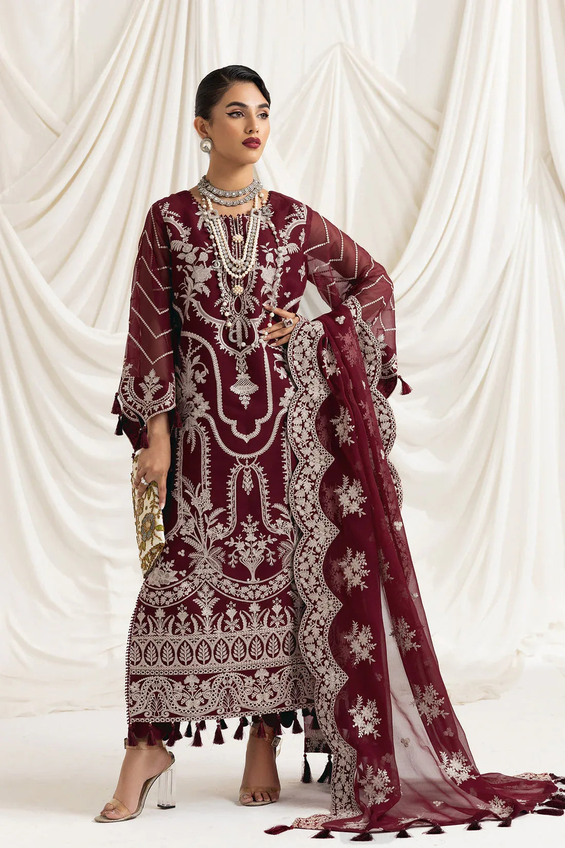Alizeh | Formals Collection | Clara C (MAROON) - Rang-e-Khaas
