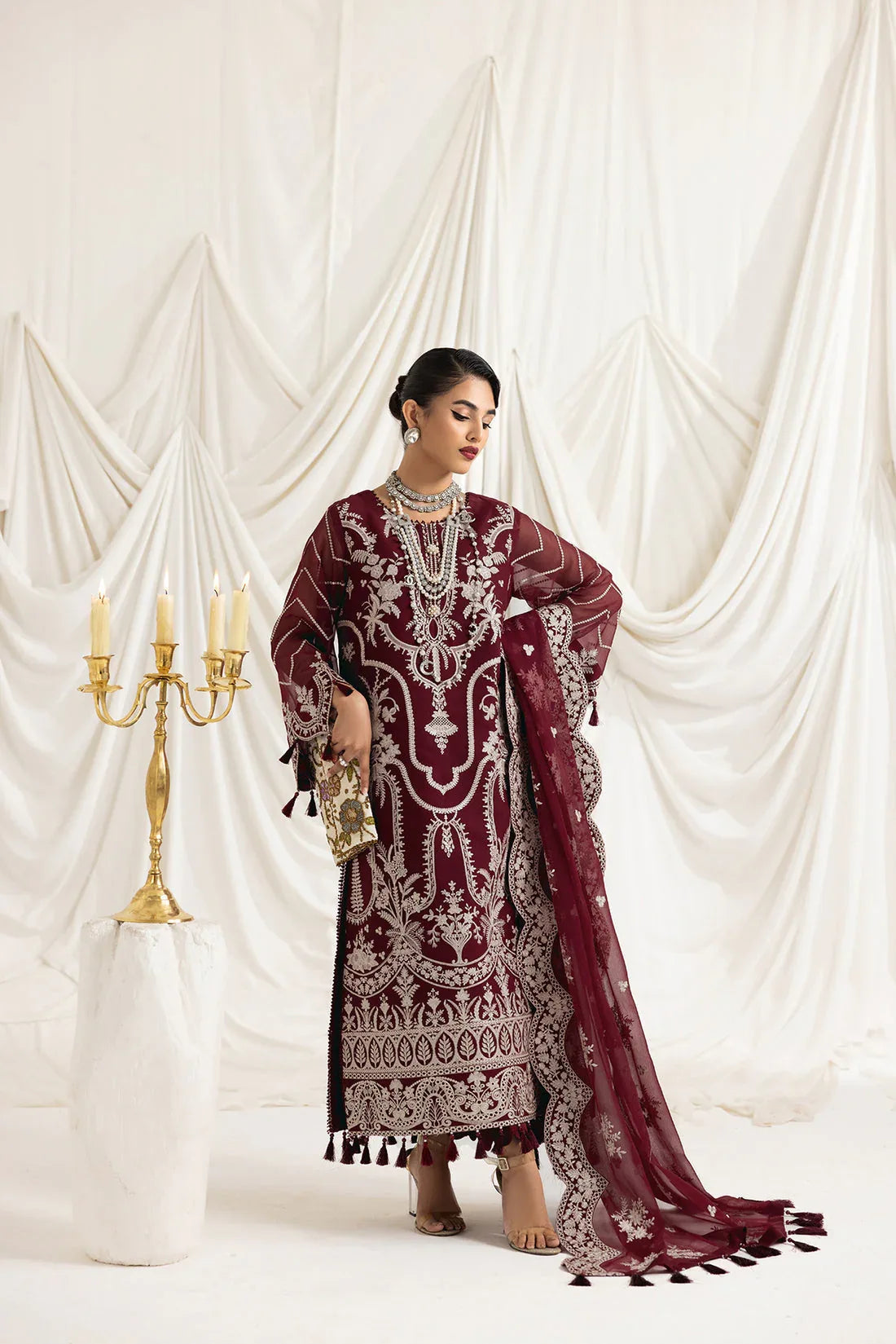 Alizeh | Formals Collection | Clara C (MAROON) - Rang-e-Khaas