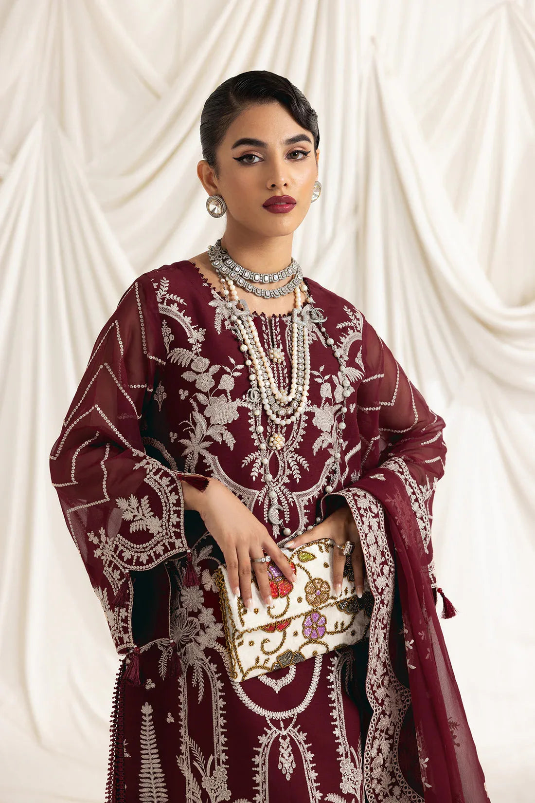 Alizeh | Formals Collection | Clara C (MAROON) - Rang-e-Khaas