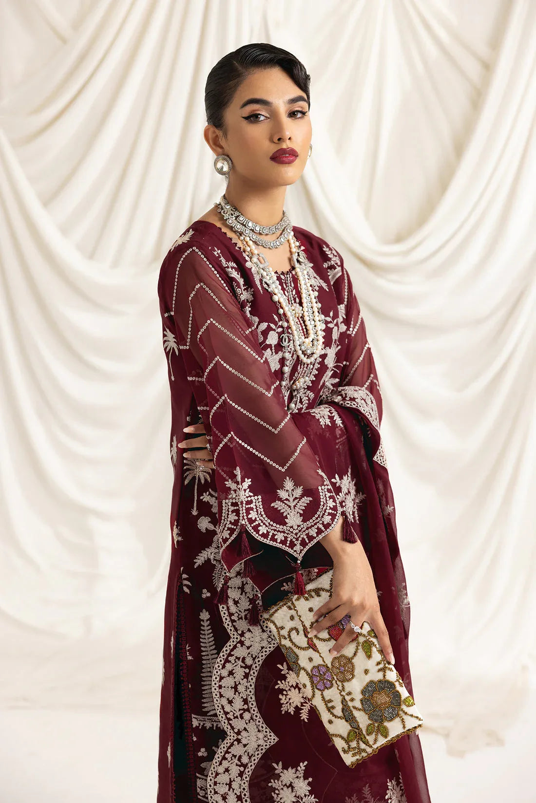 Alizeh | Formals Collection | Clara C (MAROON) - Rang-e-Khaas