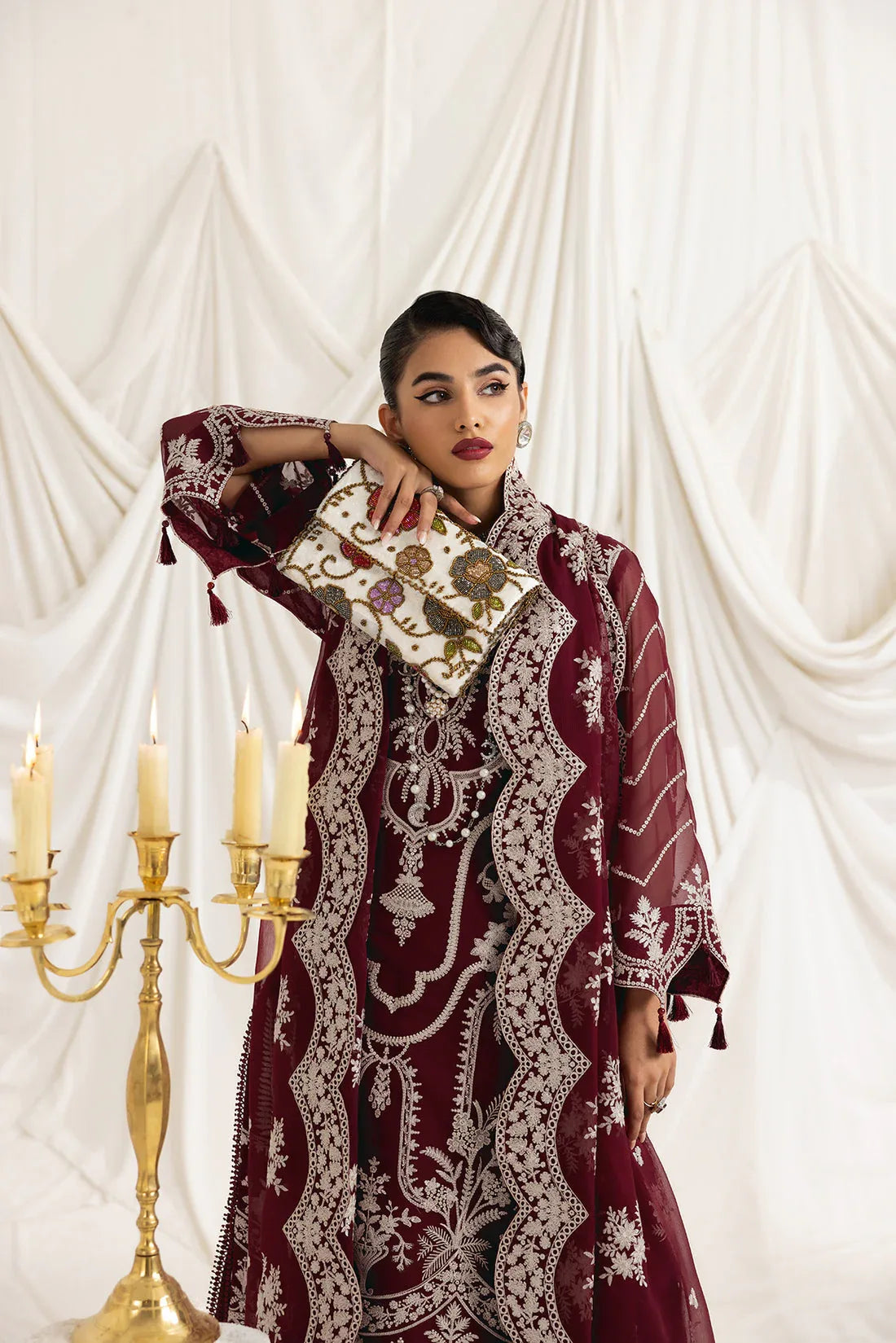 Alizeh | Formals Collection | Clara C (MAROON) - Rang-e-Khaas