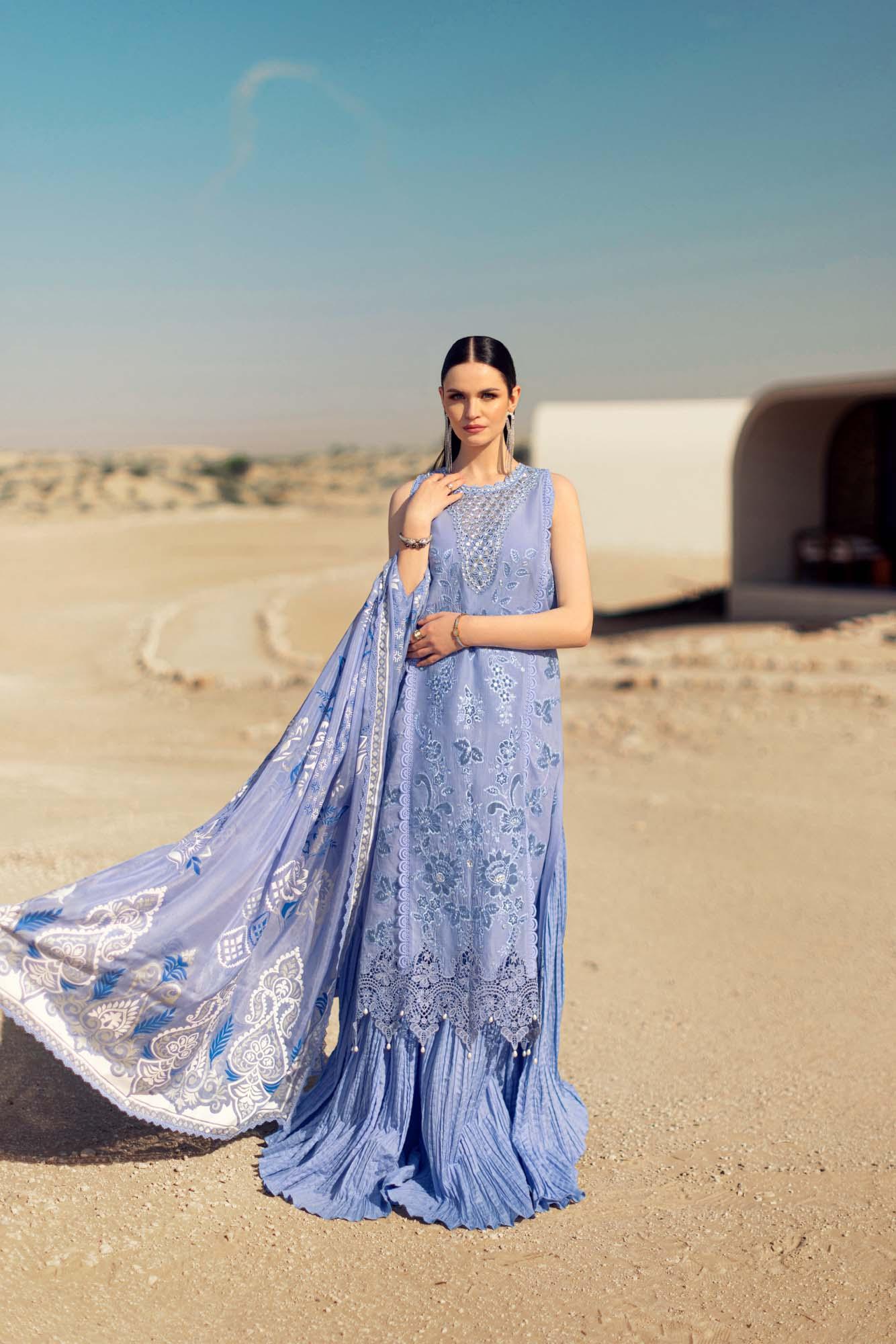 Noor By Saadia Asad | Eid Handwork Laserkari Lawn 24 | D4 - Rang-e-Khaas