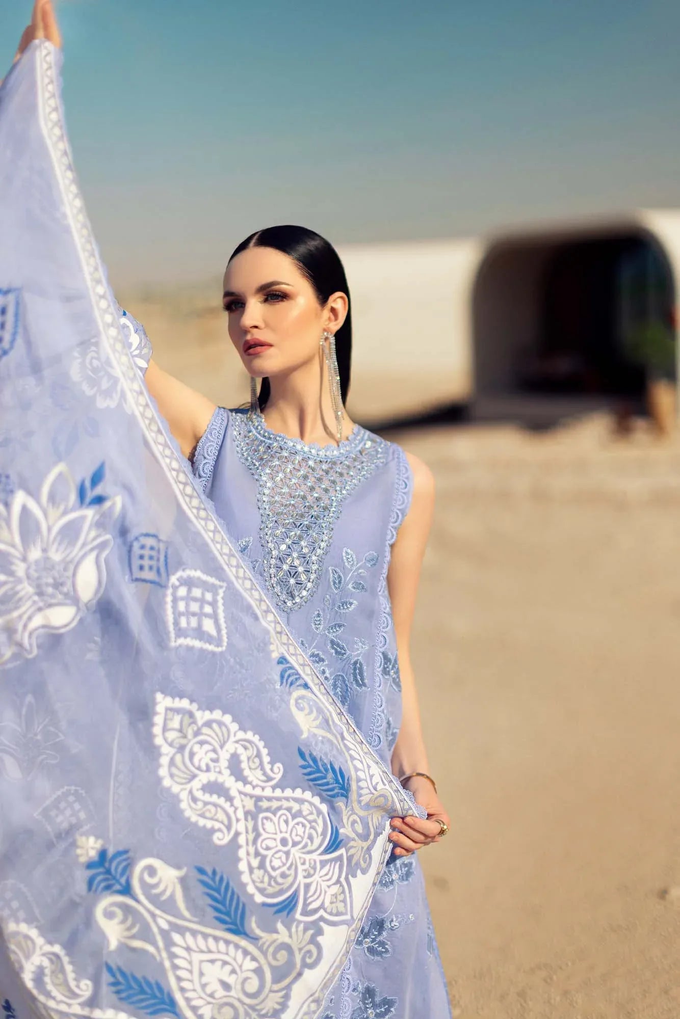 Noor By Saadia Asad | Eid Handwork Laserkari Lawn 24 | D4 - Rang-e-Khaas