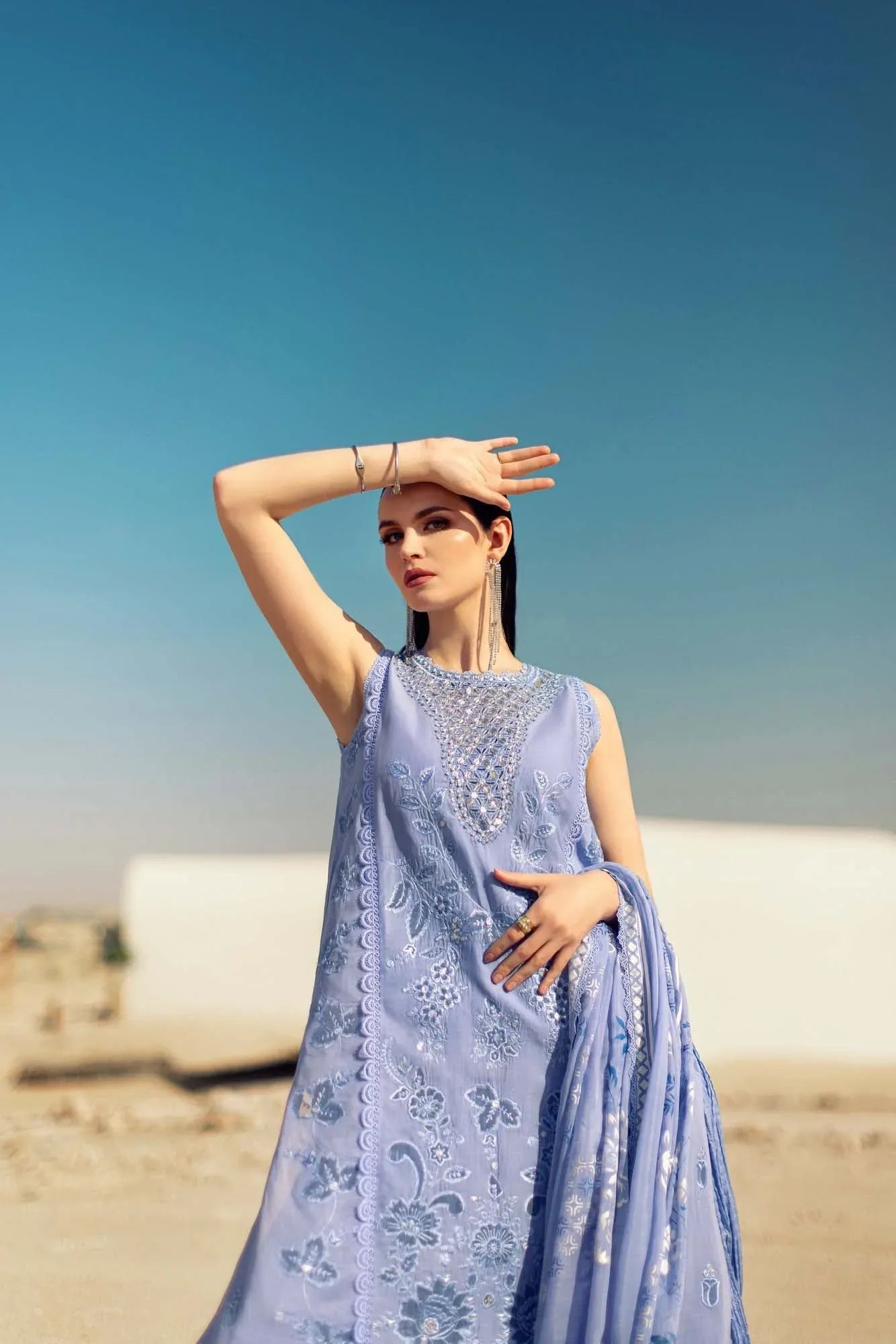 Noor By Saadia Asad | Eid Handwork Laserkari Lawn 24 | D4 - Rang-e-Khaas