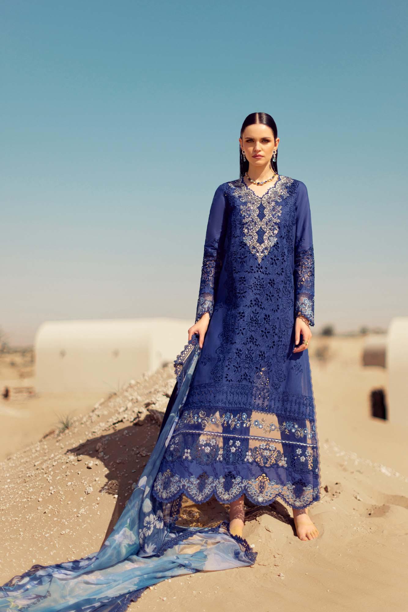 Noor By Saadia Asad | Eid Handwork Laserkari Lawn 24 | D12 - Rang-e-Khaas