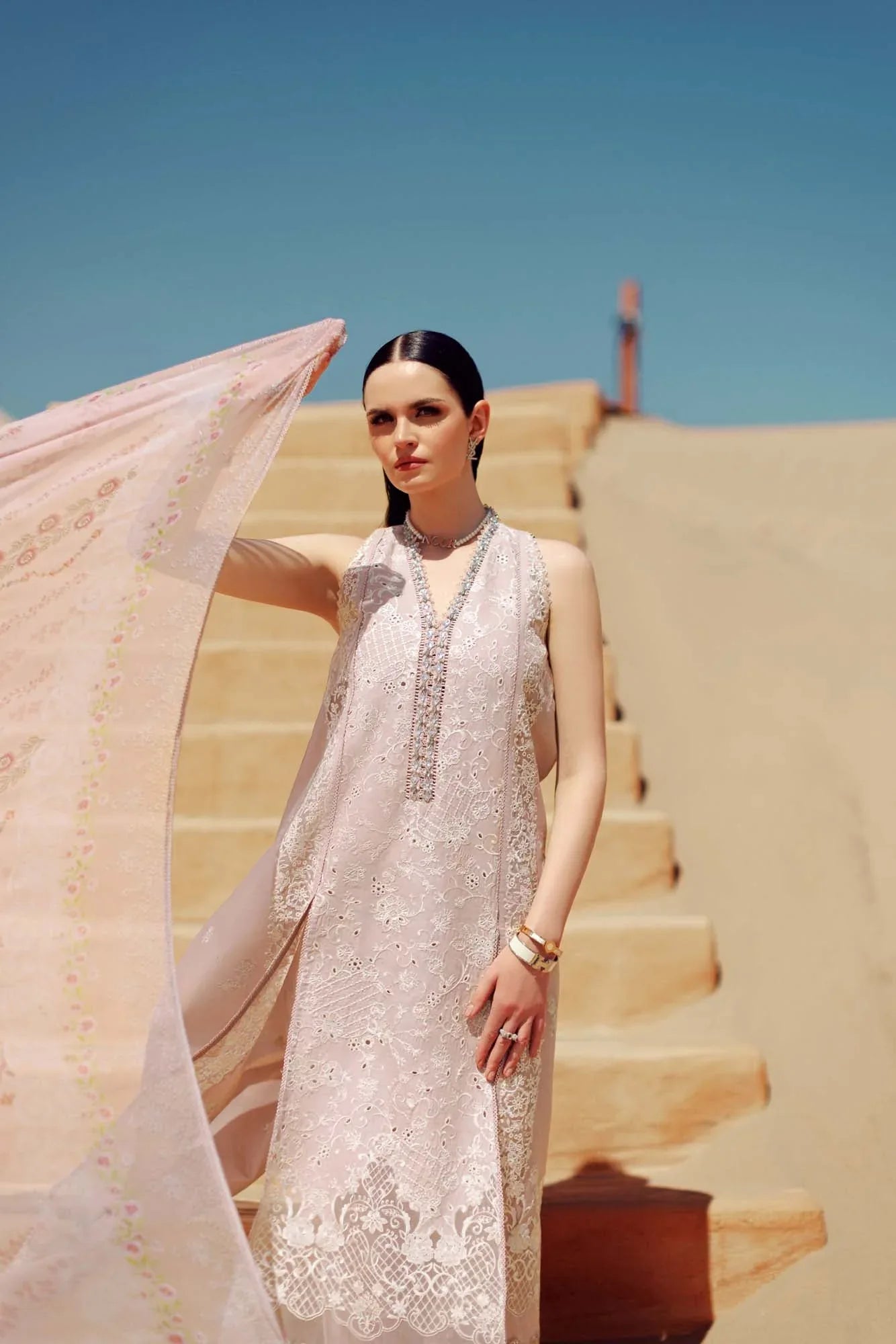 Noor By Saadia Asad | Eid Handwork Laserkari Lawn 24 | D7 - Rang-e-Khaas