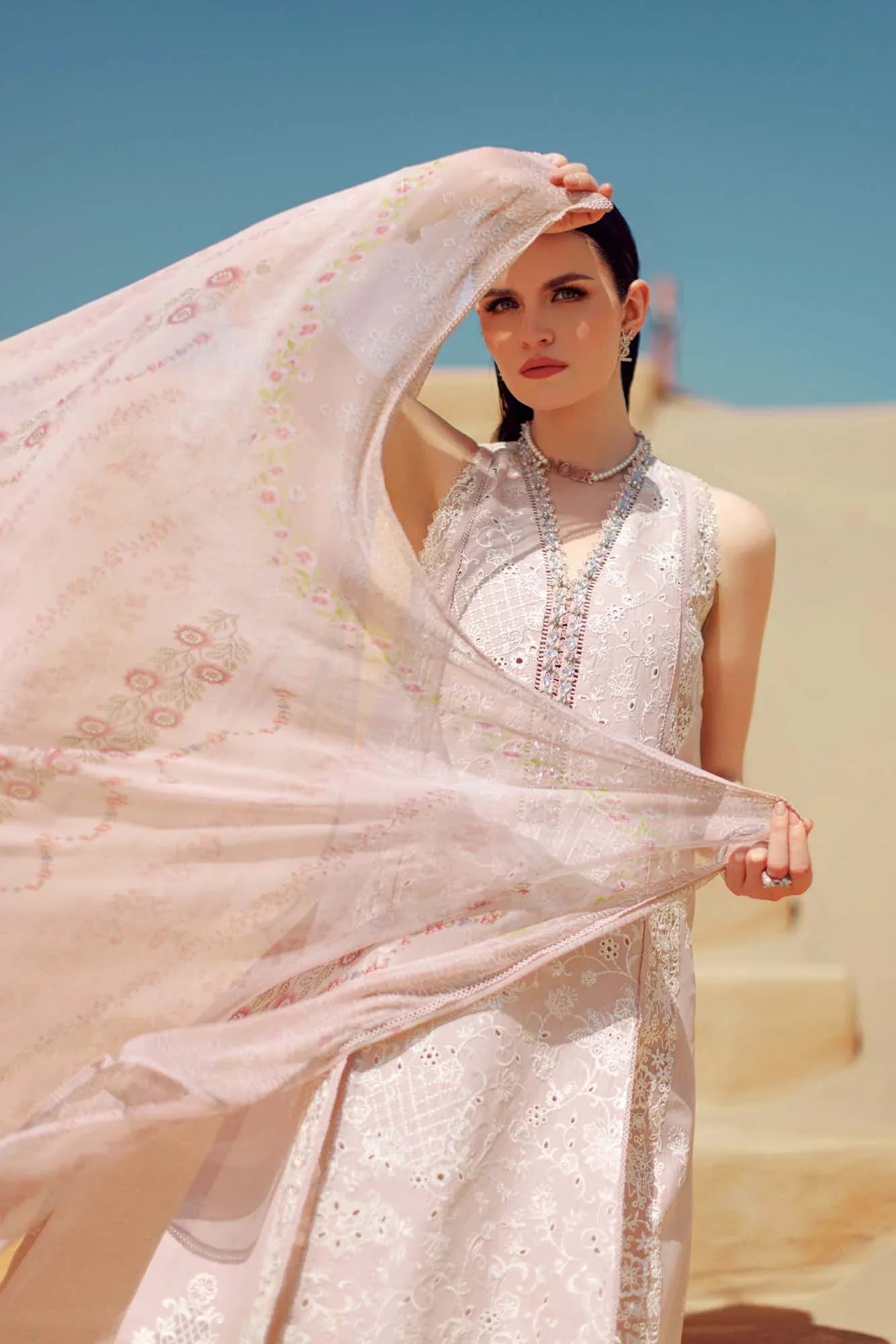 Noor By Saadia Asad | Eid Handwork Laserkari Lawn 24 | D7 - Rang-e-Khaas