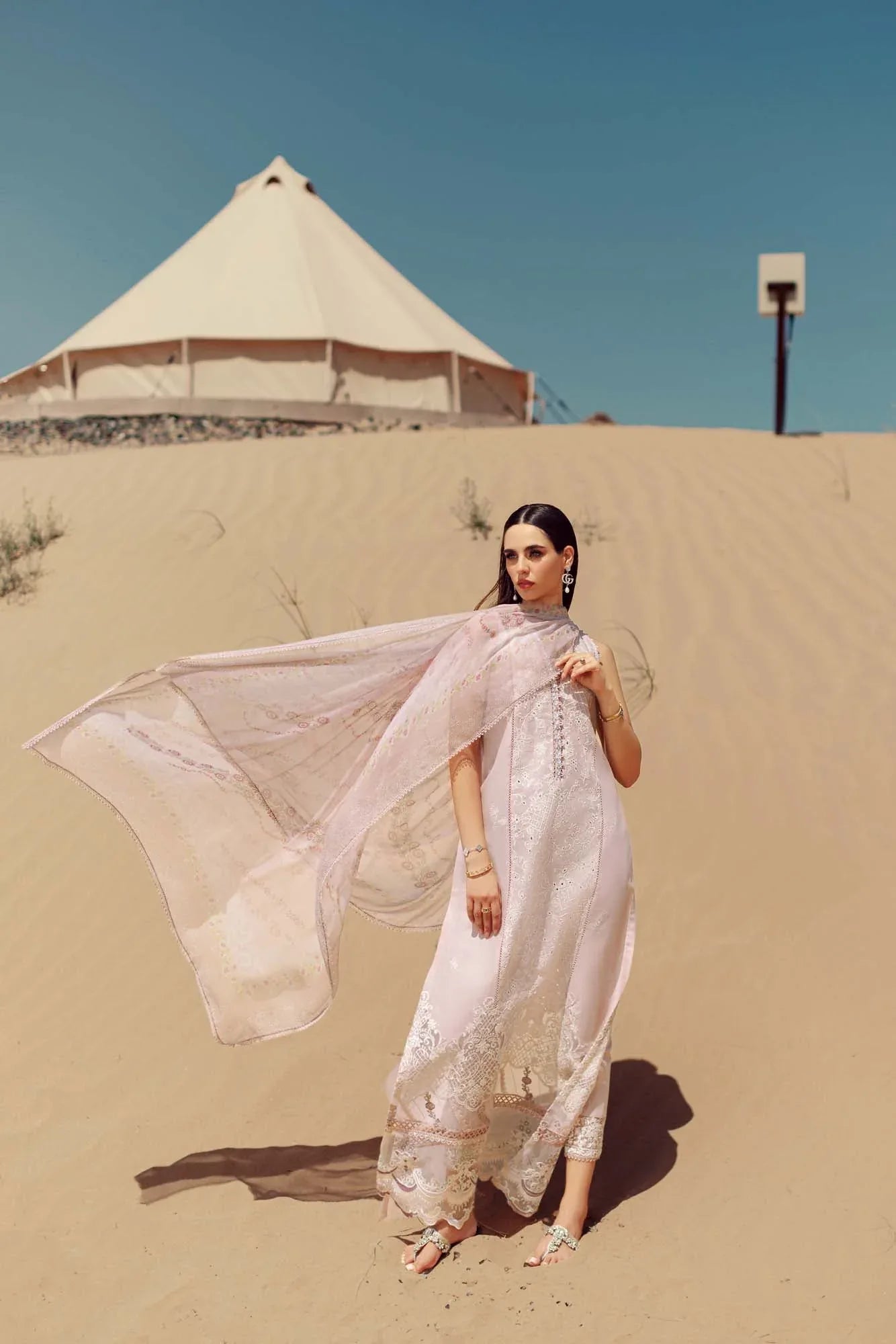 Noor By Saadia Asad | Eid Handwork Laserkari Lawn 24 | D7 - Rang-e-Khaas