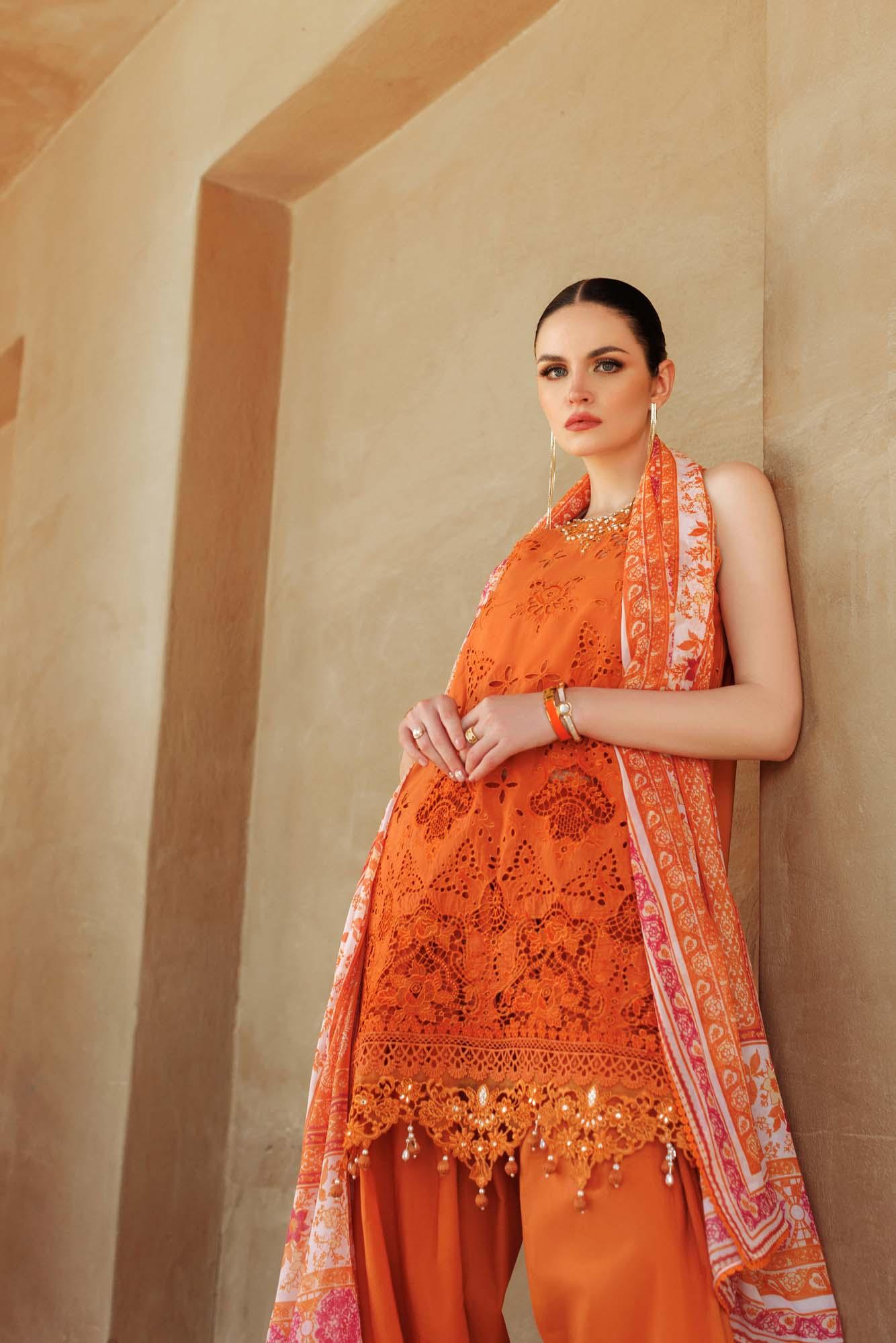 Noor By Saadia Asad | Eid Handwork Laserkari Lawn 24 | D11 - Rang-e-Khaas