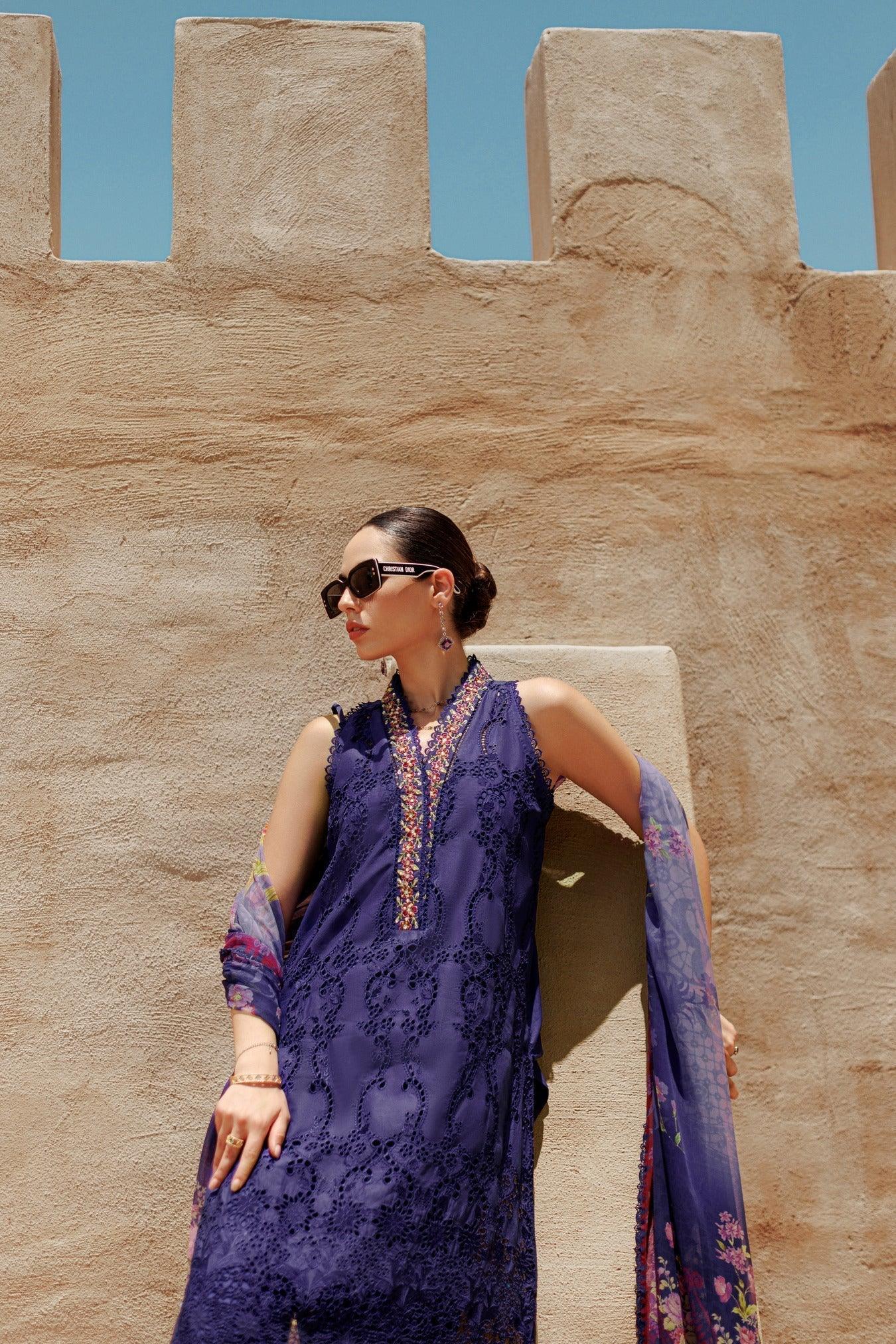 Noor By Saadia Asad | Eid Handwork Laserkari Lawn 24 | D3 - Rang-e-Khaas