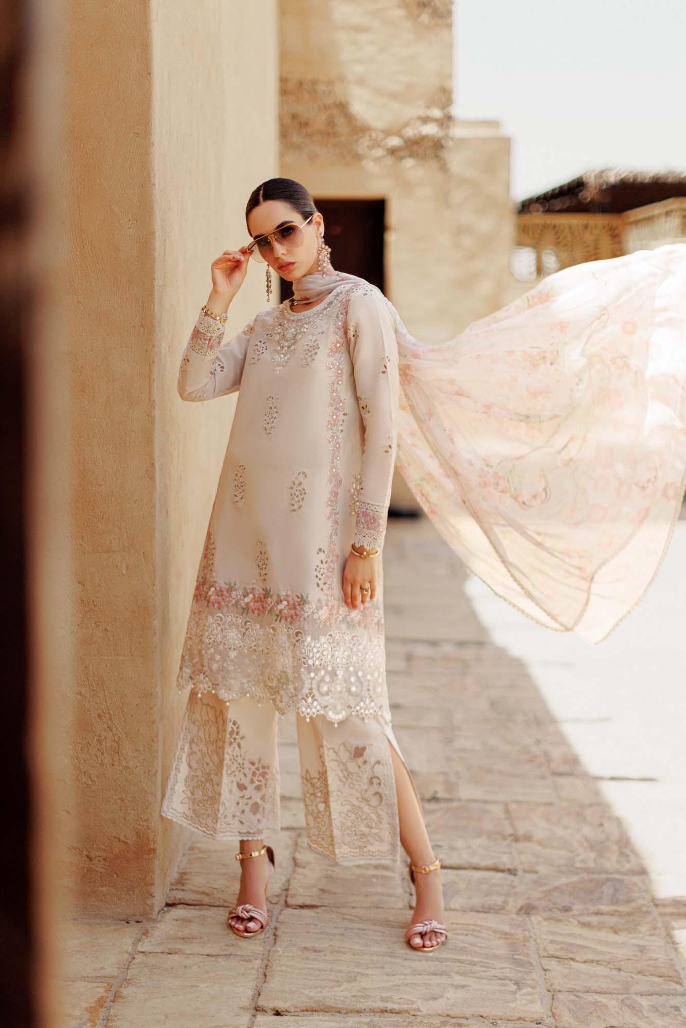 Noor By Saadia Asad | Eid Handwork Laserkari Lawn 24 | D2 - Rang-e-Khaas