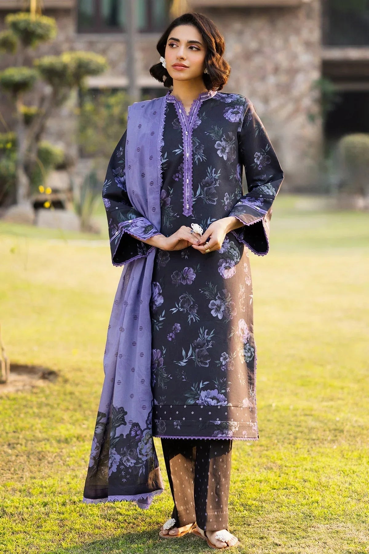 Alizeh | Sheen Lawn Prints 25 | AF-PL-6028-Bluebell - Rang-e-Khaas