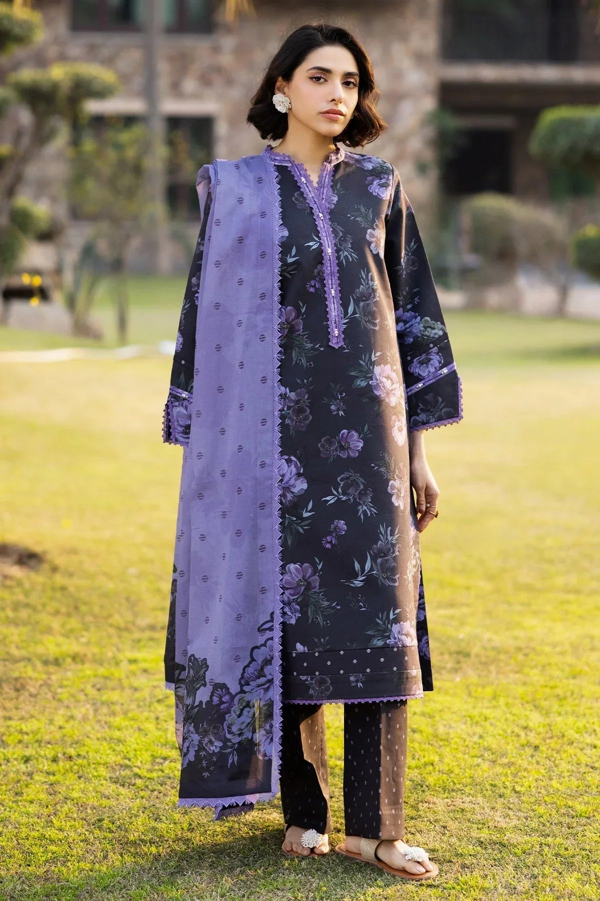 Alizeh | Sheen Lawn Prints 25 | AF-PL-6028-Bluebell - Rang-e-Khaas