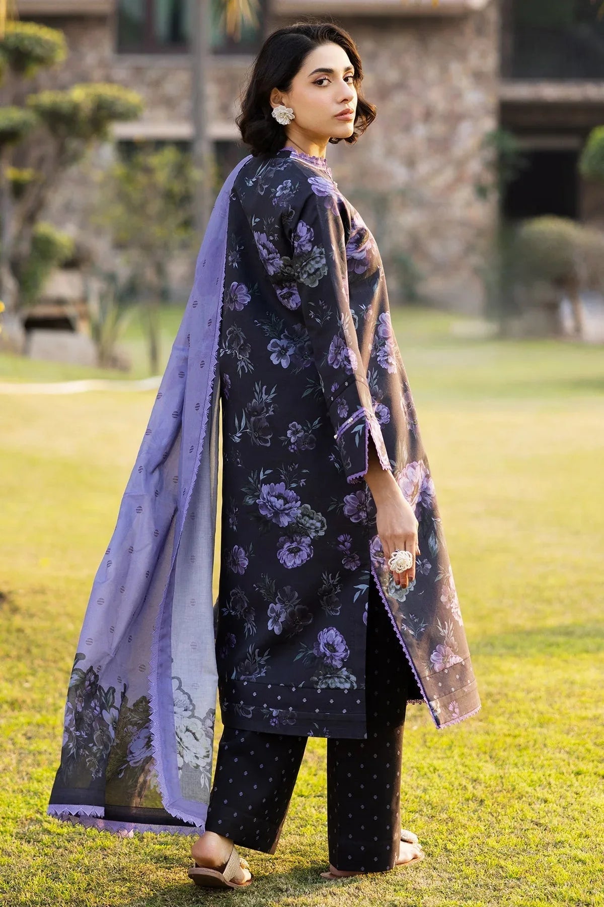 Alizeh | Sheen Lawn Prints 25 | AF-PL-6028-Bluebell - Rang-e-Khaas