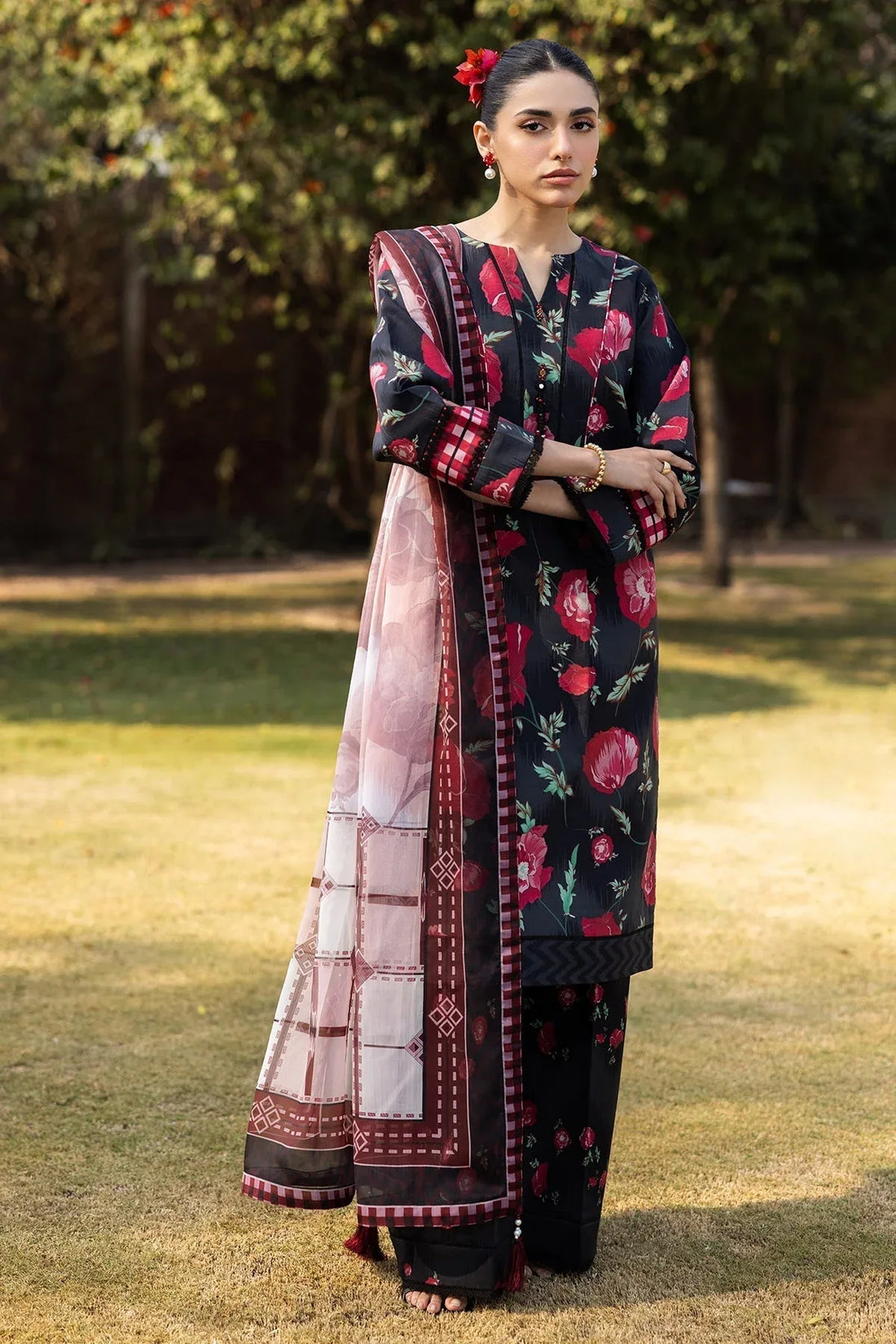 Alizeh | Sheen Lawn Prints 25 | AF-PL-6032-Somber - Rang-e-Khaas