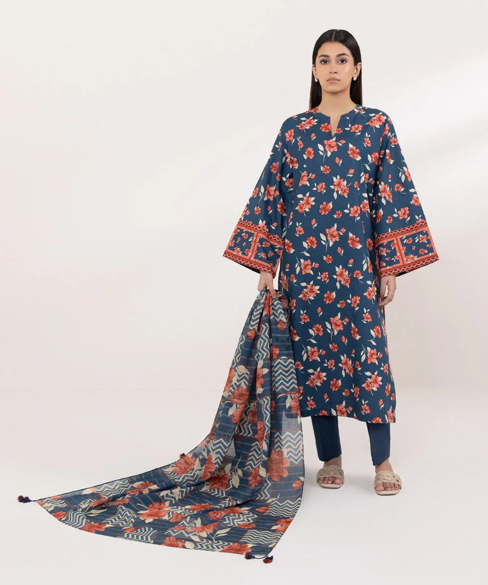 Sapphire | Intermix 2024 | Cambric Suit S-25 - Rang-e-Khaas
