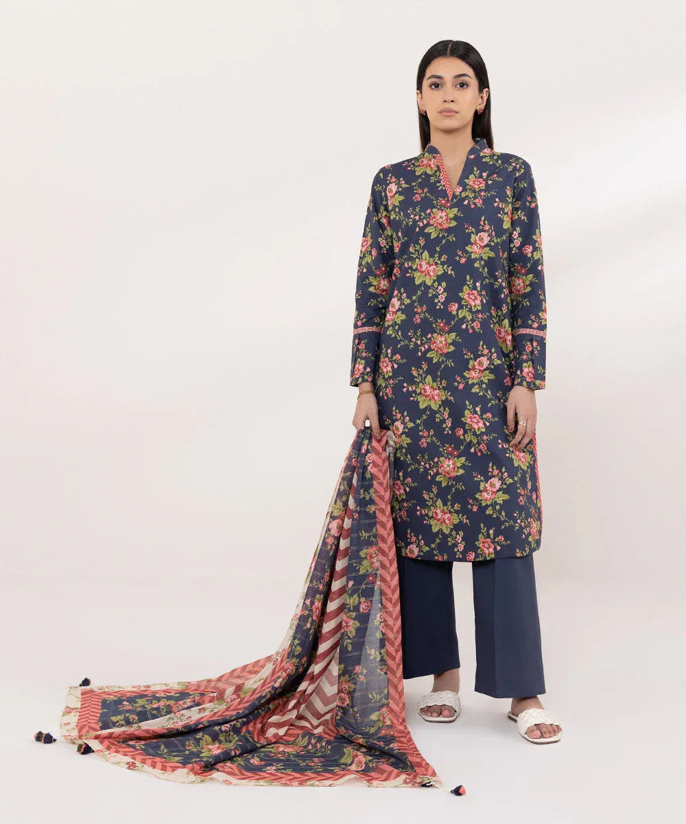 Sapphire | Intermix 2024 | Cambric Suit S-26 - Rang-e-Khaas