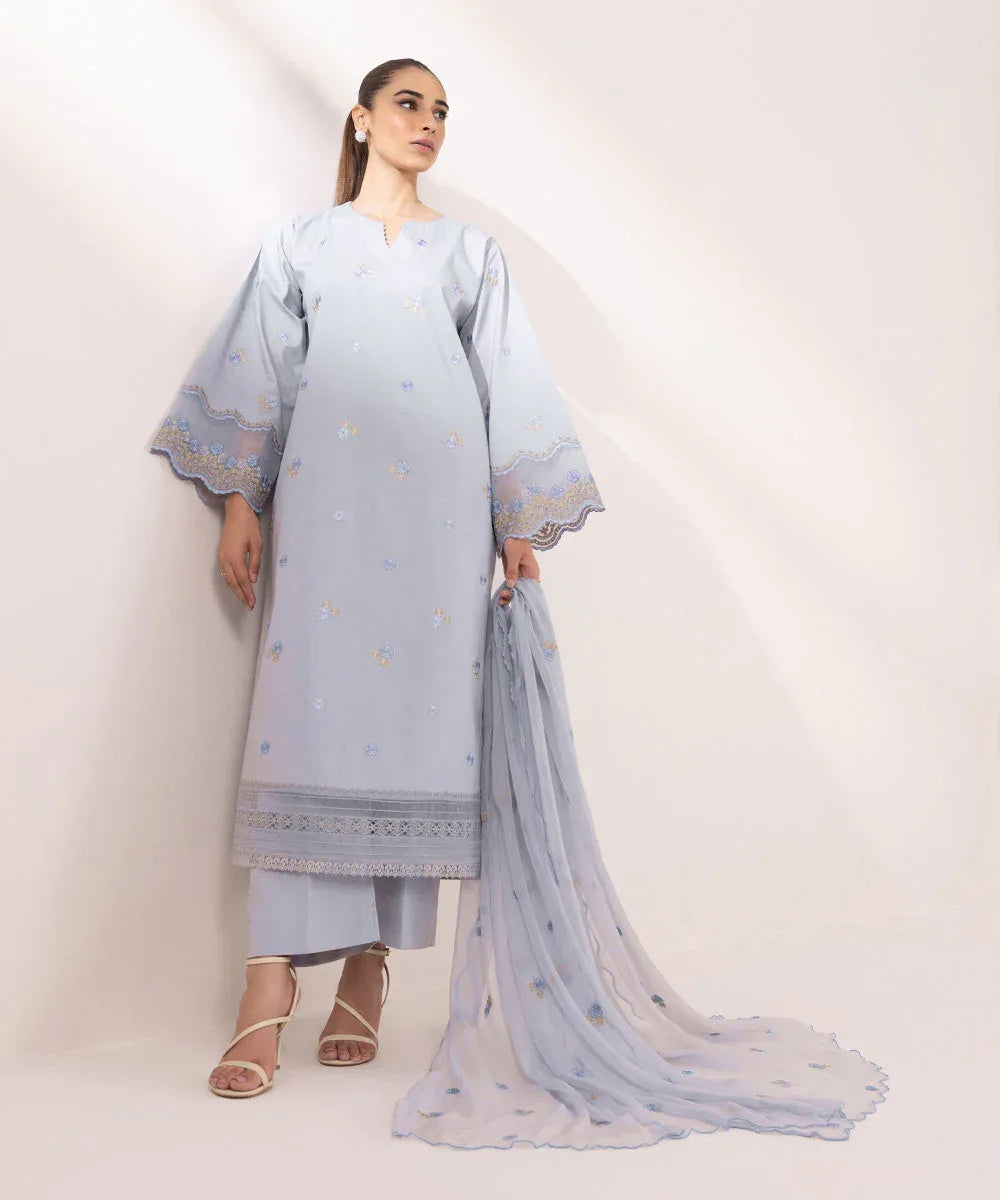 Sapphire | Intermix 2024 | Cambric Suit S-15 - Rang-e-Khaas