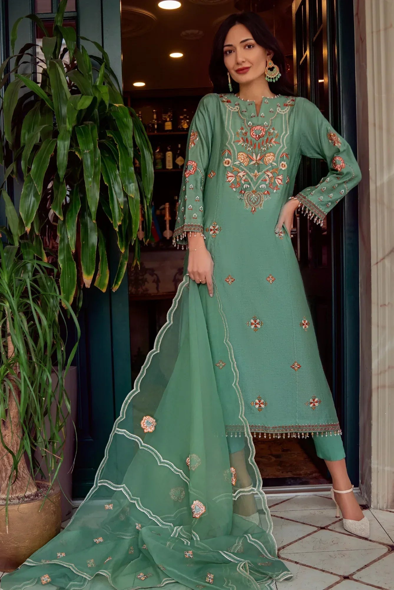 Muntaha | Noore e Zaib | Teal Green - Emre - Rang-e-Khaas
