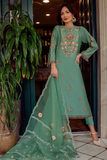 Muntaha | Noore e Zaib | Teal Green - Emre - Rang-e-Khaas