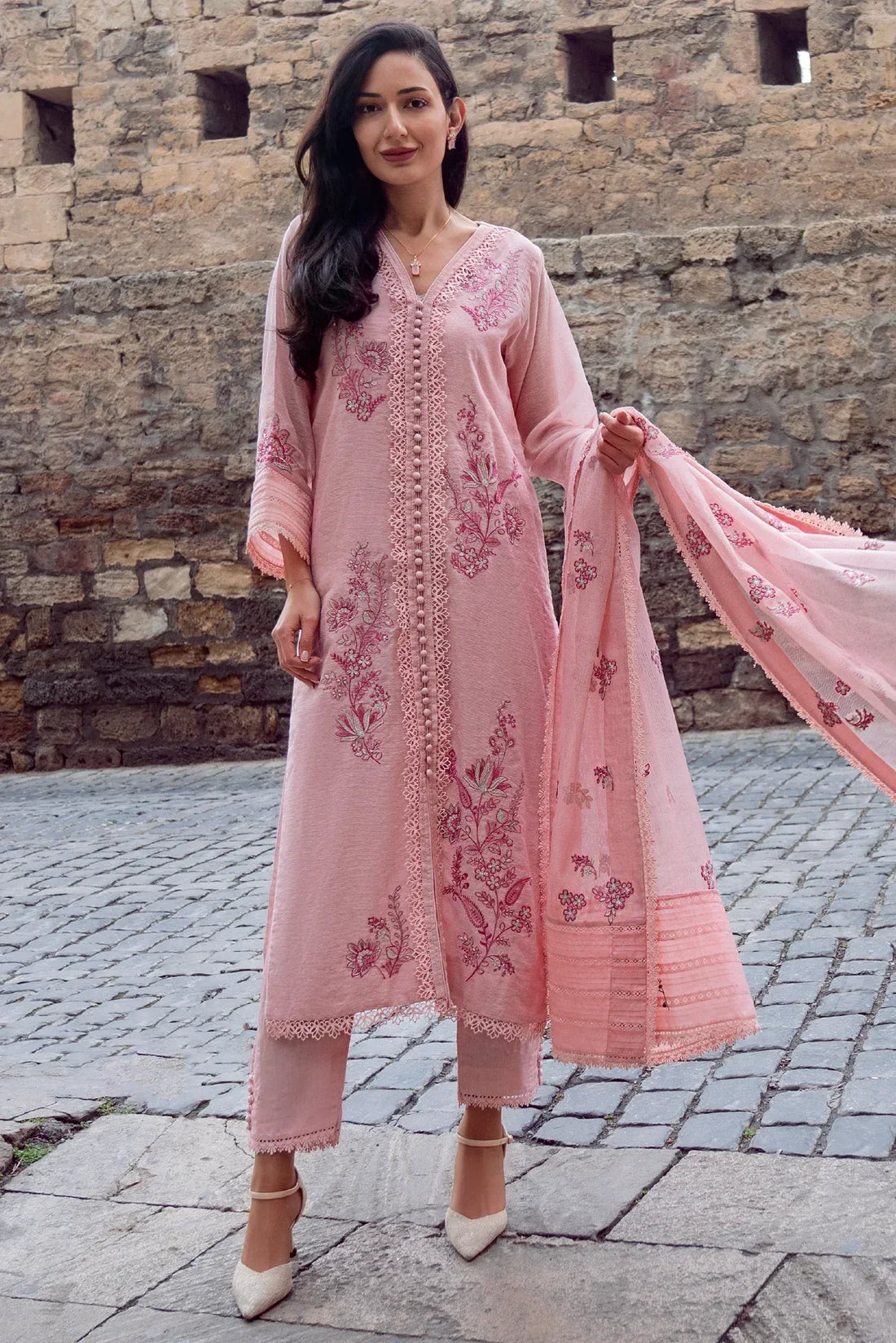 Muntaha | Noore e Zaib | Pastel Pink - Zahree - Rang-e-Khaas
