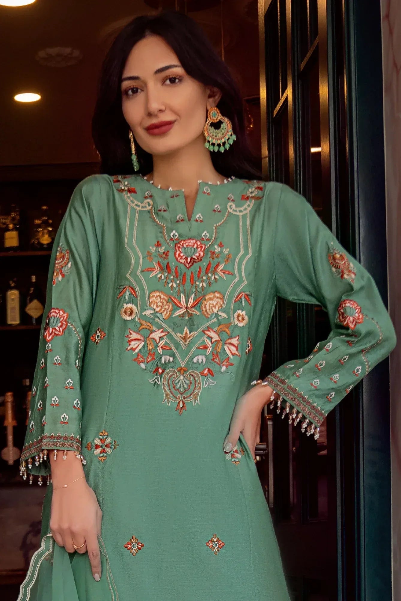 Muntaha | Noore e Zaib | Teal Green - Emre - Rang-e-Khaas